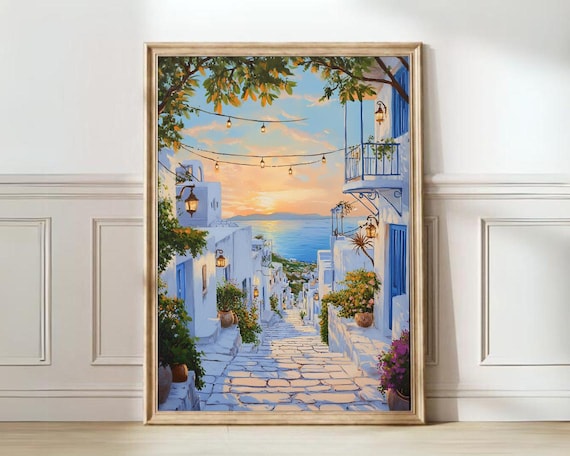 Paros Watercolor Greece Travel Poster