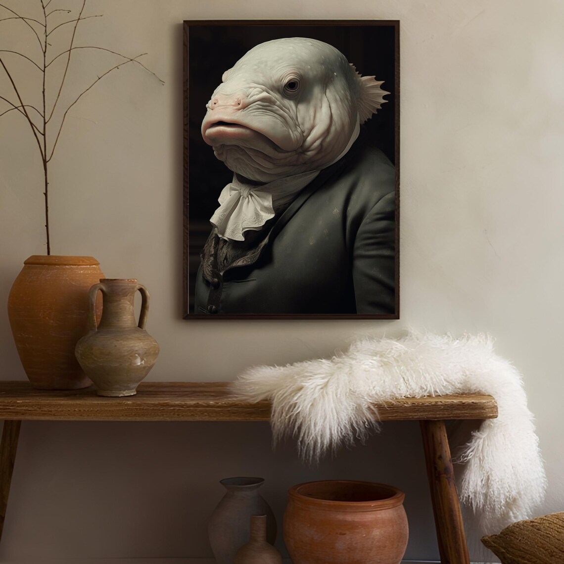 Blobfish Victorian Animal Portrait, Vintage Fish Poster - Image 3