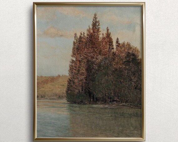 Autumn Pines Autumn Wall Art Moody Autumn Painting Fall Art Prints Autumn Painting Fall Painting L79