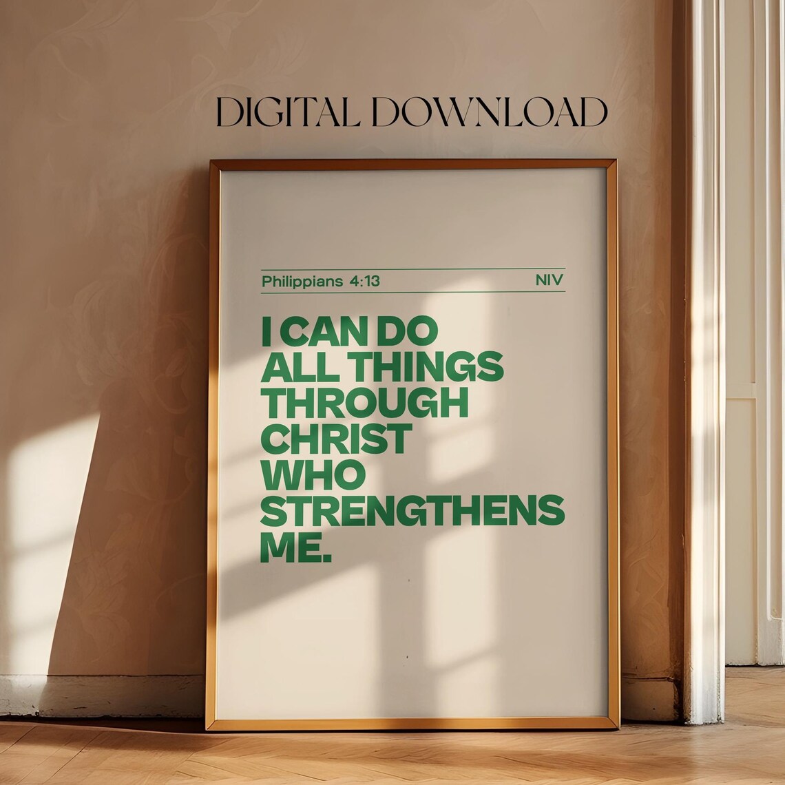 Philippians 4:13 Christian Retro Bible Verse Art - Image 4