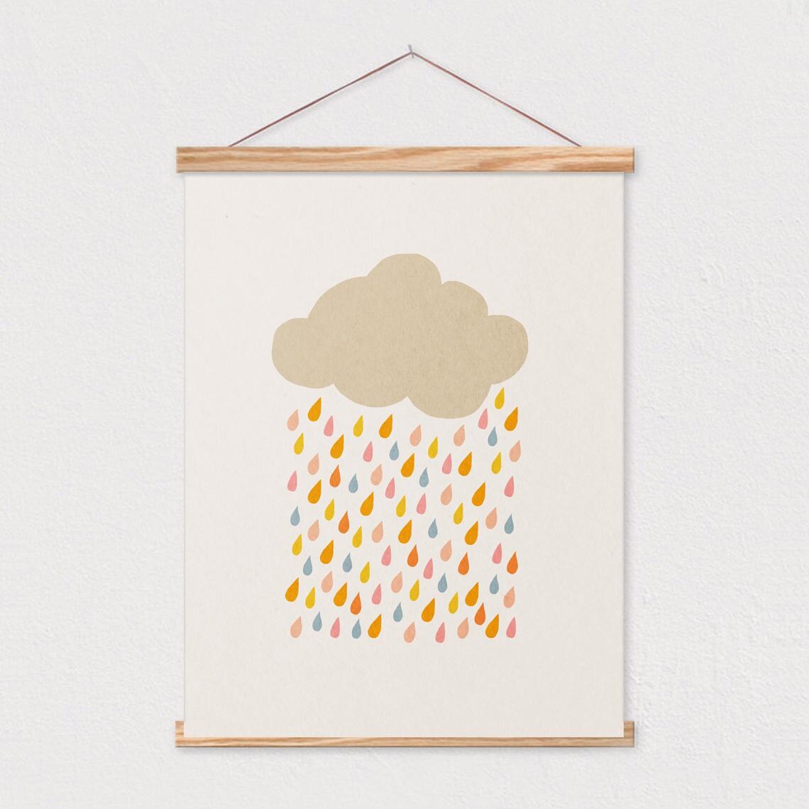 Cloud Drops Mid-Century Modern Wall Art Print - Image 2