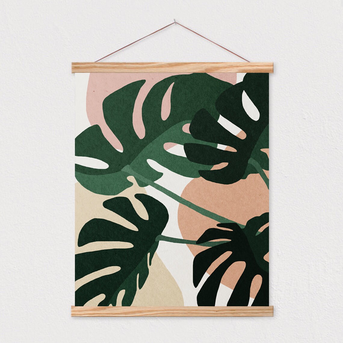 Monstera Leaves Abstract Art Print, Mid-Century Boho - Image 2