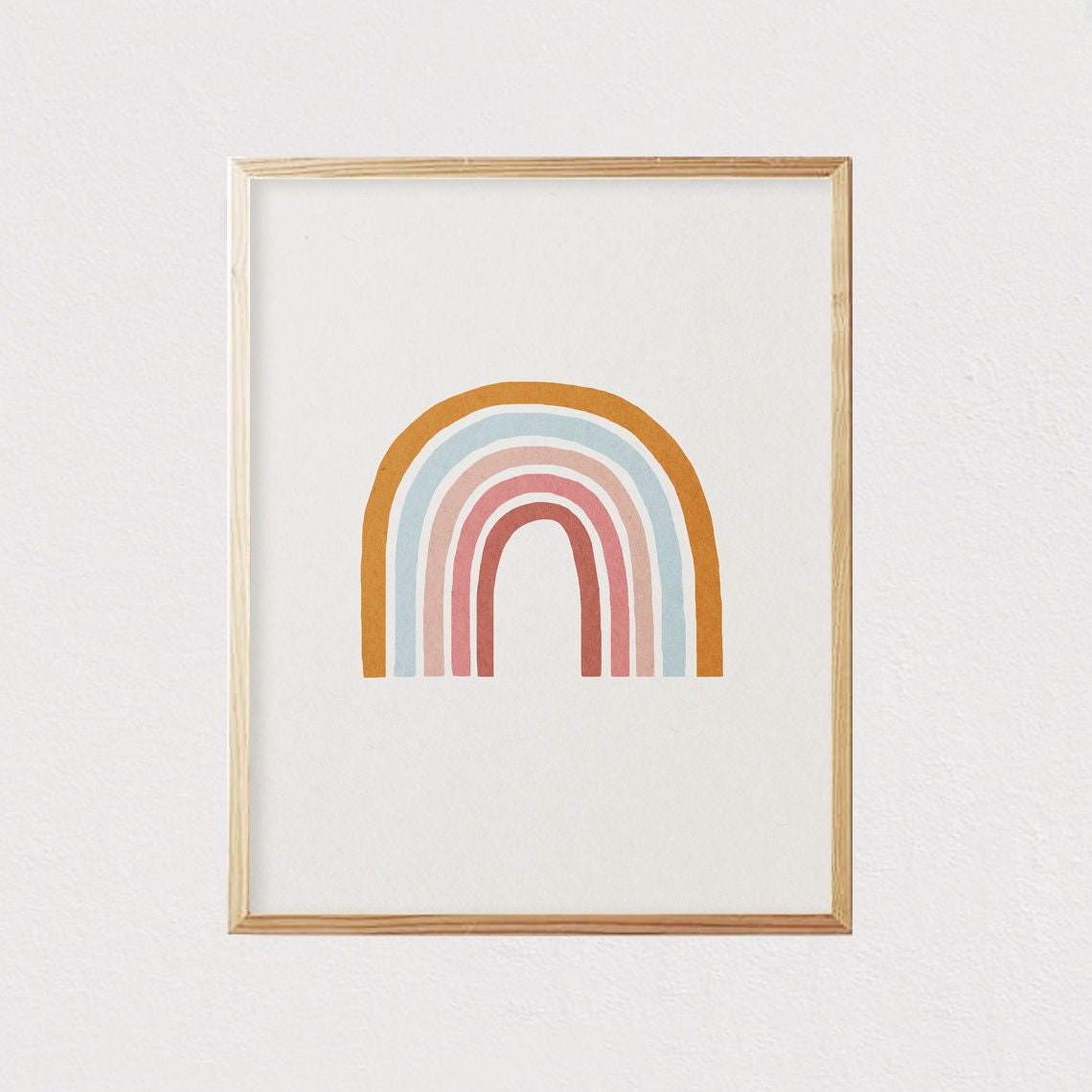 Rainbow Mid Century Modern Kids Wall Art Childrens Wall Art Kids Room Decor Nursery Room Interior Decor 16x20