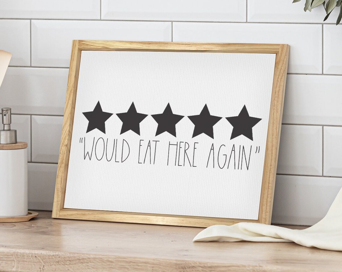 Five Stars Would Eat Here Again Funny Kitchen Decor