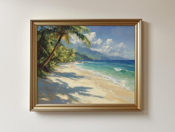 Turquoise Beach Print Tropical Coastal Wall Art 451