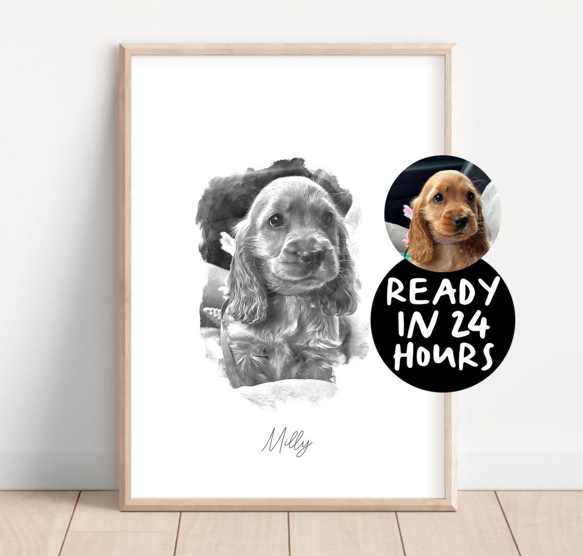 Custom Pet Portrait From Photo Custom Dog Portrait Memorial Dog Portrait Pet Owner Gift Dog Portrait Custom Painting Photo Photo Edit - Image 3