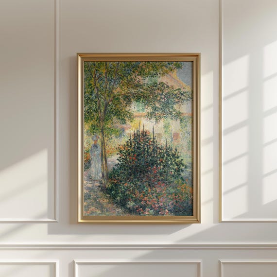 Claude Monet Garden At Argenteuil Vintage Art Print
