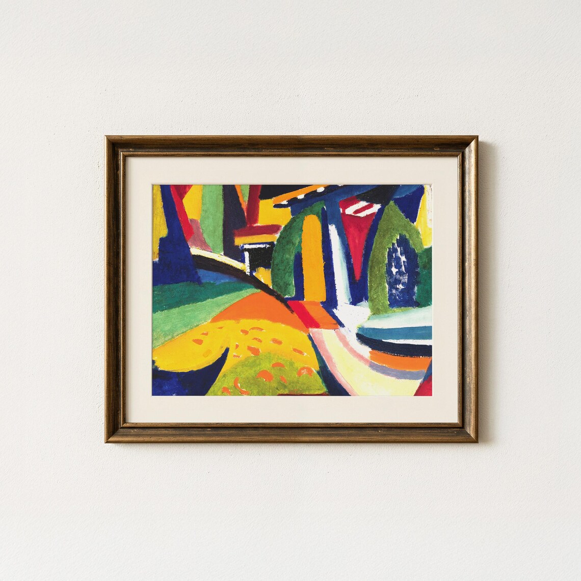Bold Fauvist Color Abstract Garden Street Modern Painting Poster