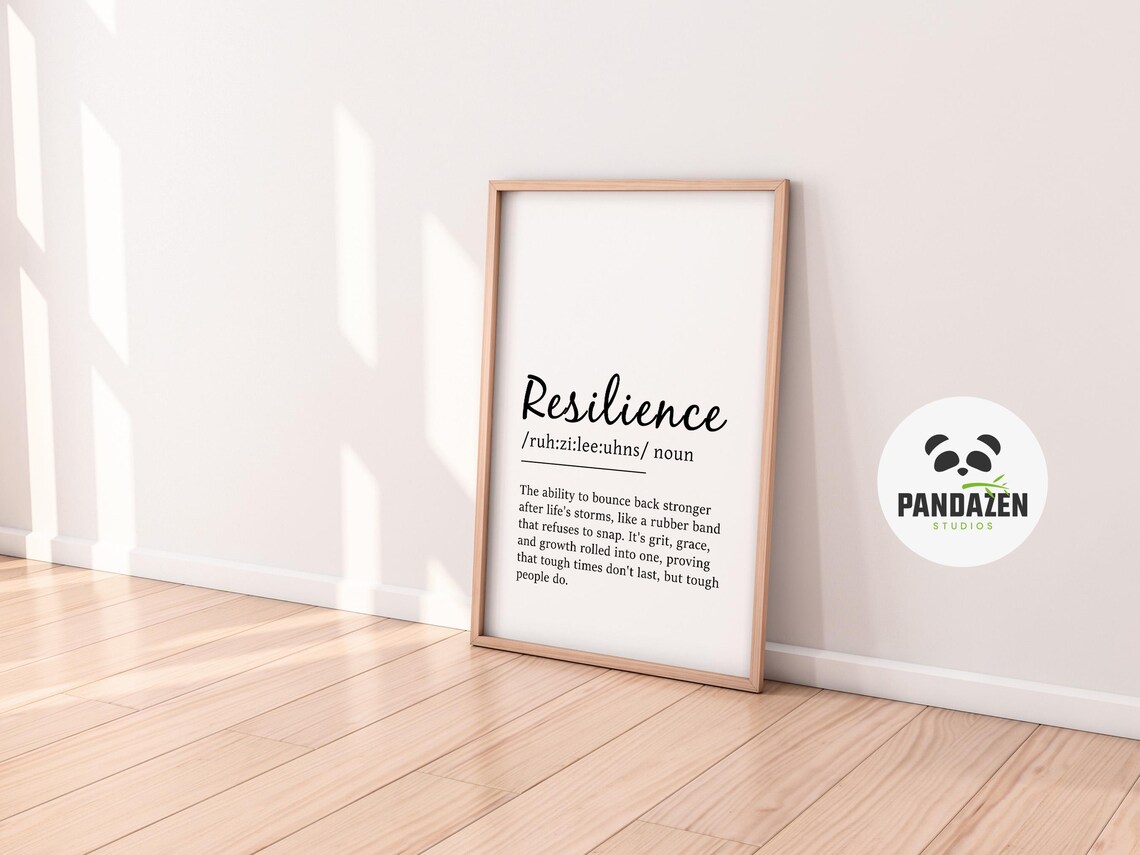 Resilience Definition Motivational Typography Poster Inspiring Gym and Office Decor - Image 2