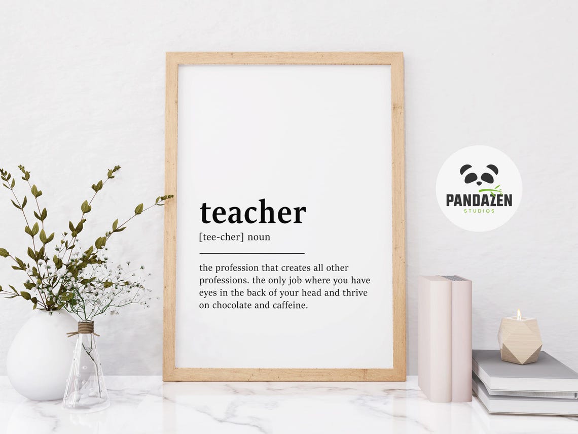 Teacher Dictionary Definition Inspirational Classroom Quote Poster - Image 7