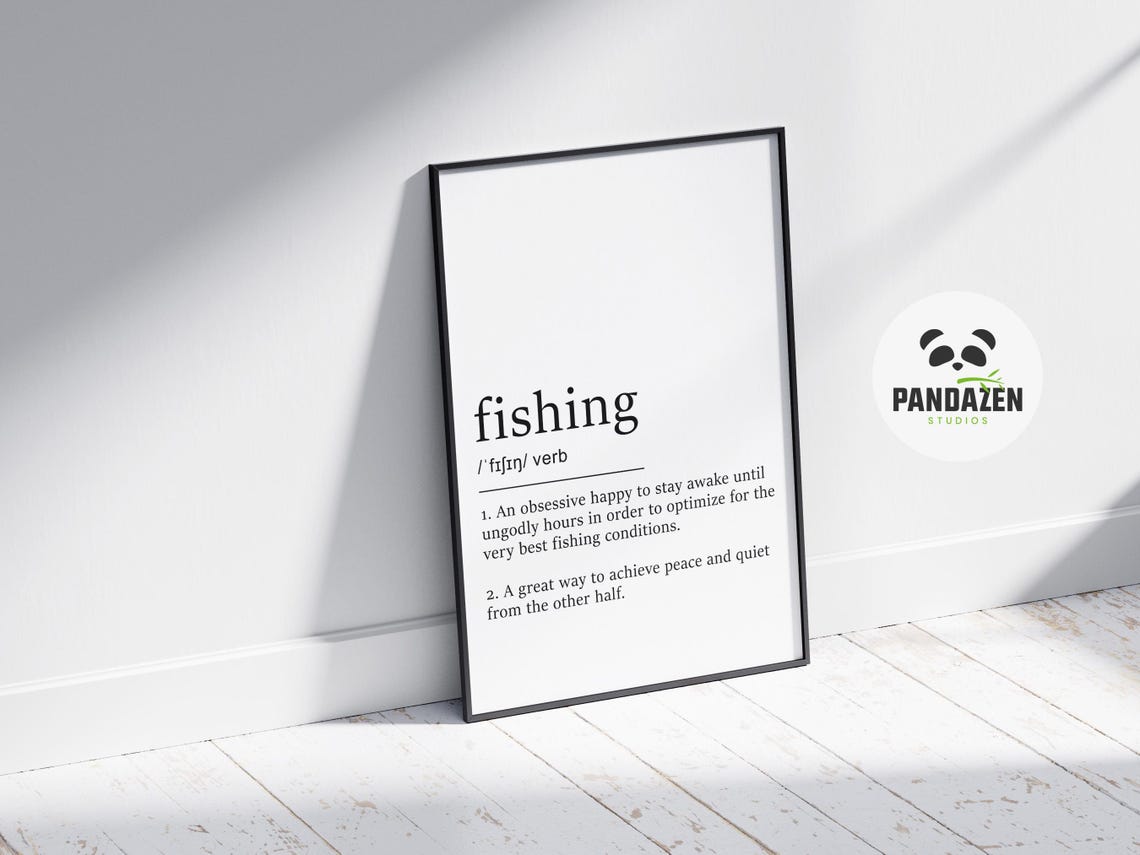Fishing Definition Quote Poster Bass Fishing Home Art Funny Fishing Poster Course Fishing Outdoor Print Funny Quotes Typography Decor - Image 2