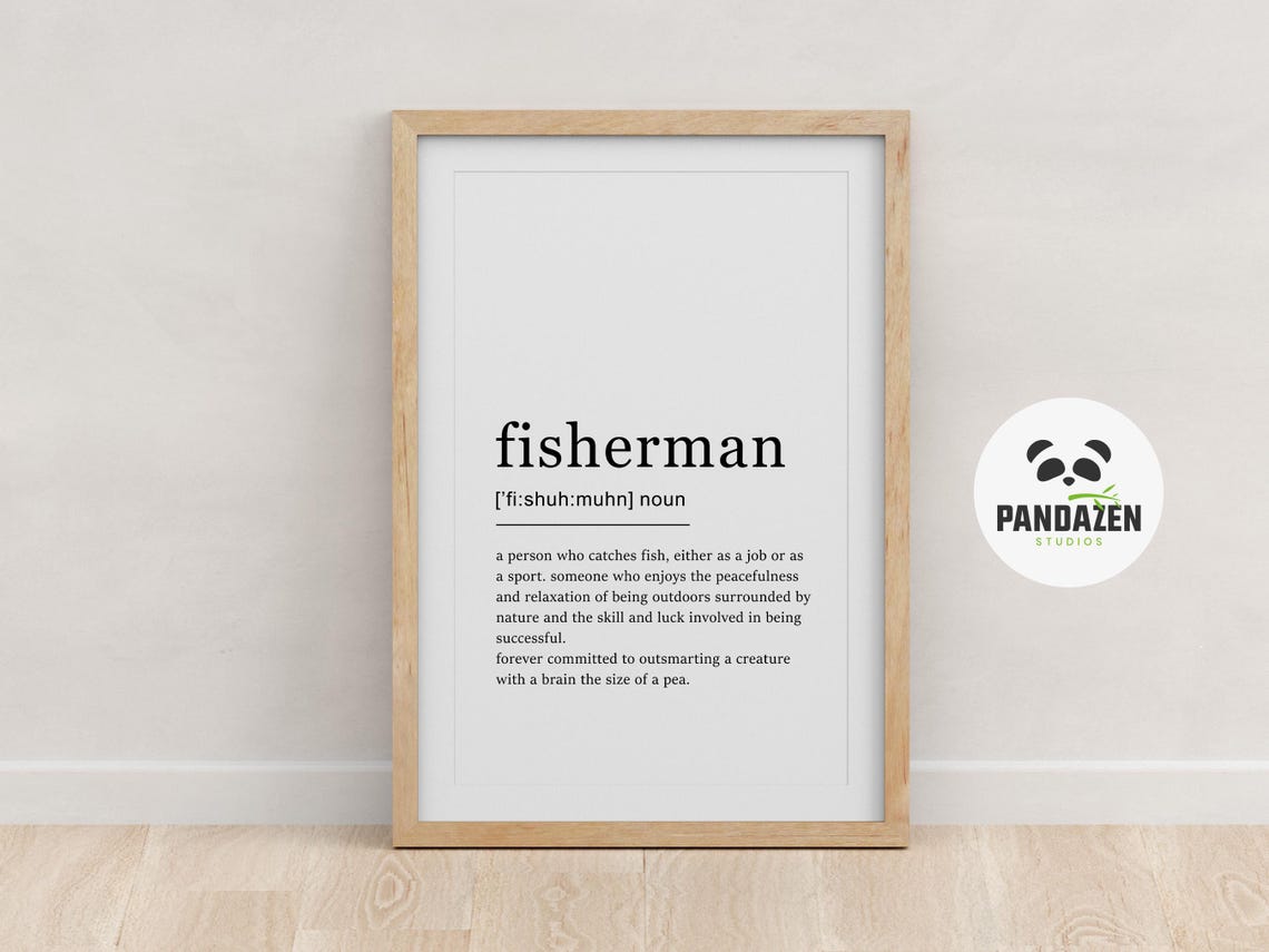 Fisherman Definition Peacefulness Outdoors Funny Dictionary Poster - Image 3