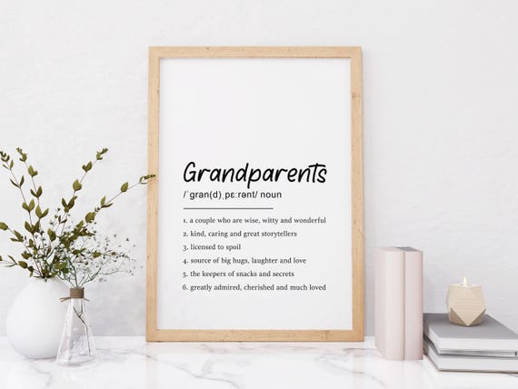 Grandparents Definition Print Word Definition Grandparent Grandmother Grandad Gift Dictionary Meaning Print