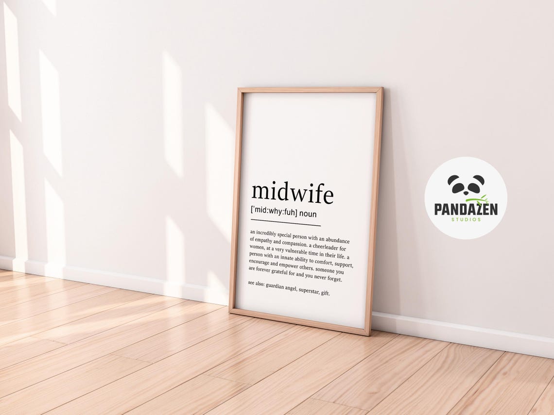 Midwife Definition Guardian Angel Empathy Gift Dictionary Poster - Image 4