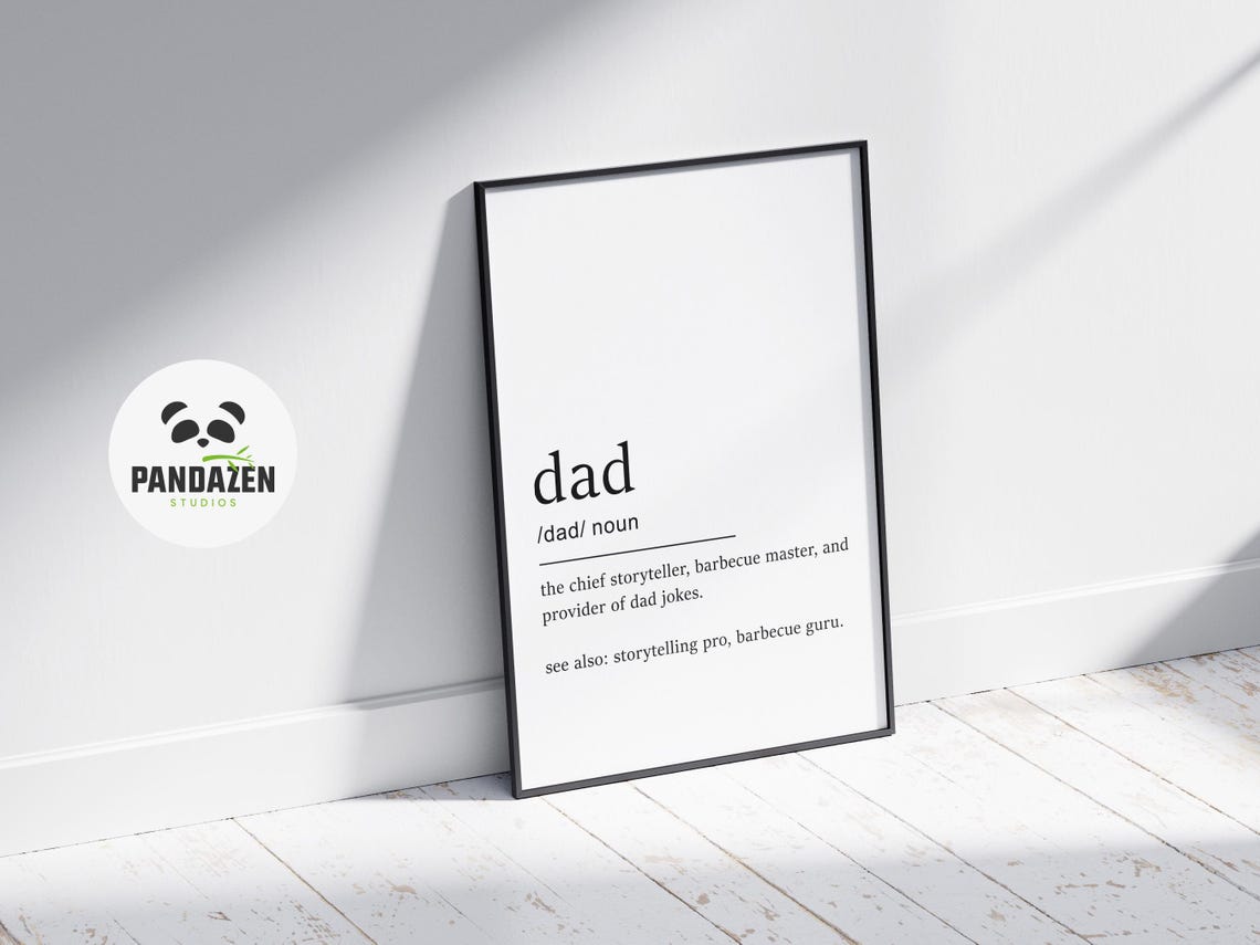 Dad Definition Dad Jokes Barbecue Master Funny Typography Poster - Image 8