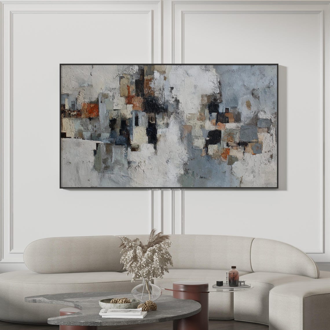 Modern Industrial Abstract Textured Neutral Urban Art Painting Poster