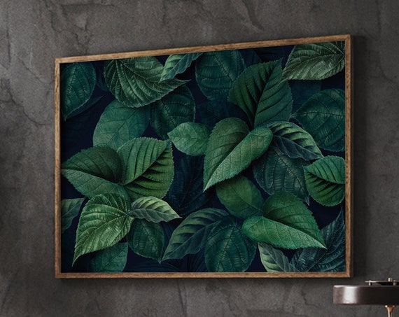 Tropical Leaf Print Decor Botanical Wall Art Prints Green Leaves Neutral