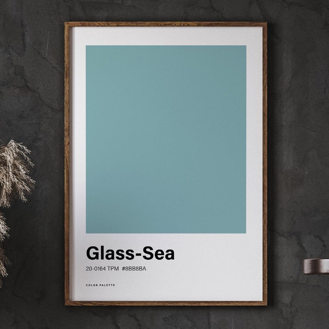 Glass Sea Color Palette Swatch Minimalist Teal Blue Art Poster