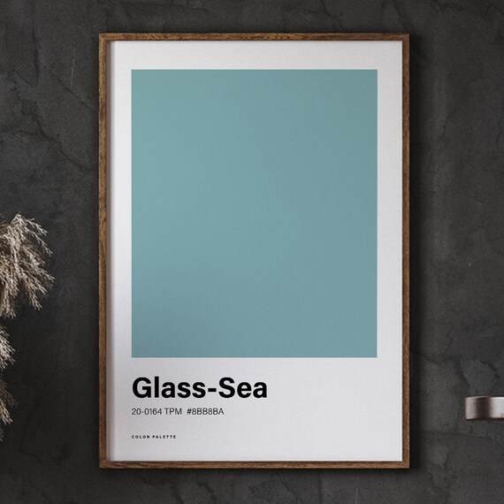 Glass Sea Color Poster Print Great Scheme Minimalistic Design Trending Colour Nordic Art