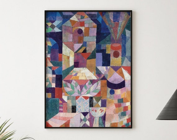 Paul Klee Wall Art Burggarten 1919 Colorful Vintage Abstract Modernism Unique Print