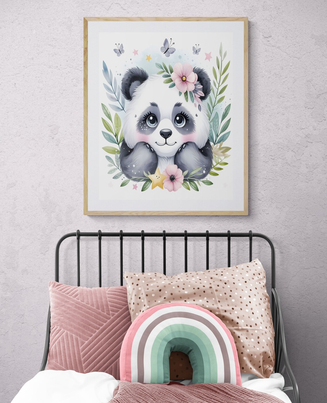 Cute Girl Panda Nursery Art Nursery Decor Art Wall Art Prints - Image 2