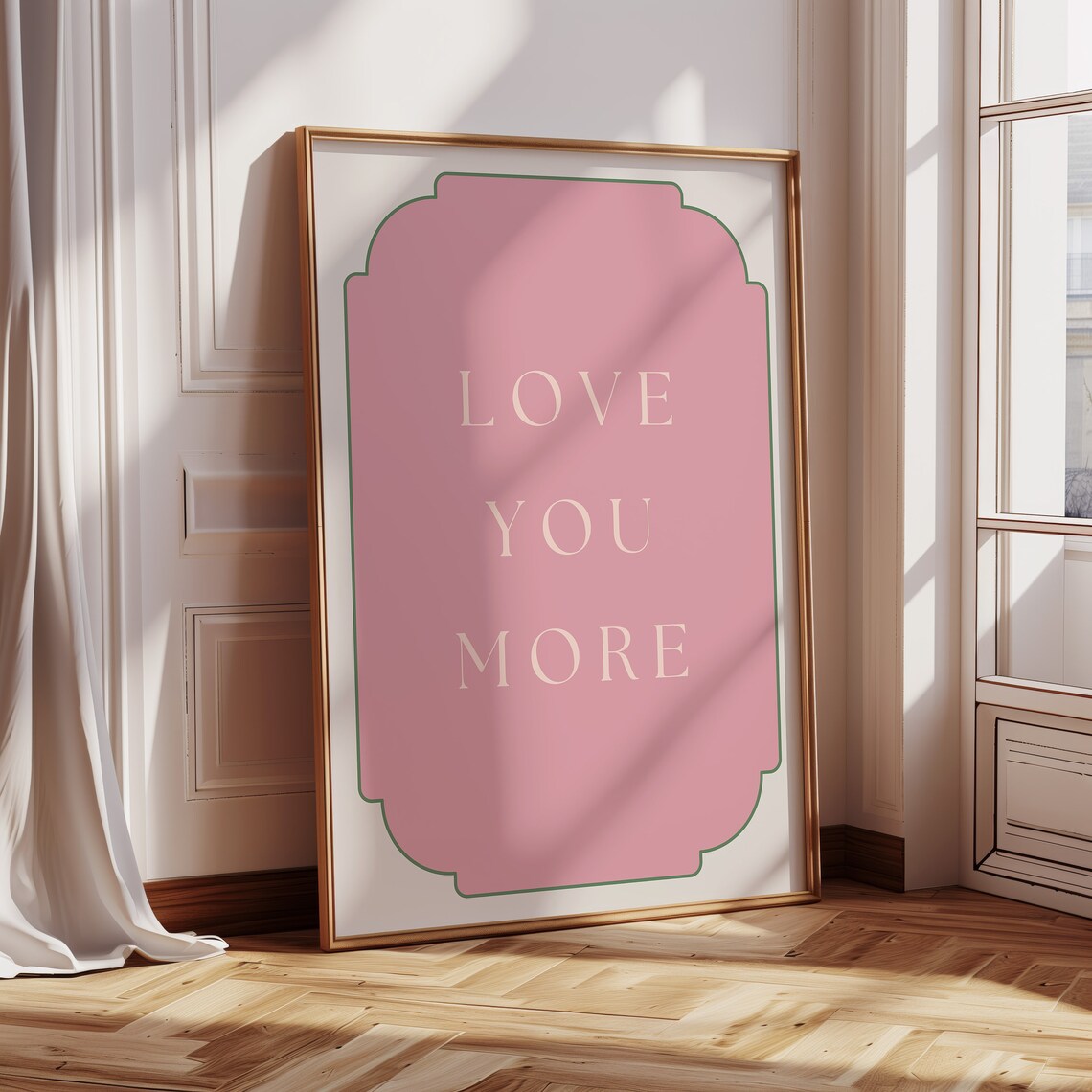 Love You More Quote Print, Romantic Wall Art