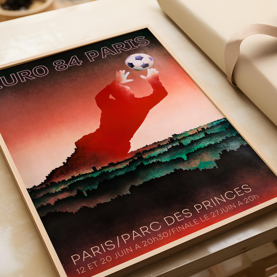 Euro 84 Paris Vintage Football Poster Parc des Princes Retro Sports - Image 3