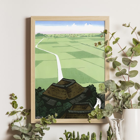 Road to Village Ukiyo-e Travel Poster, Japanese Art