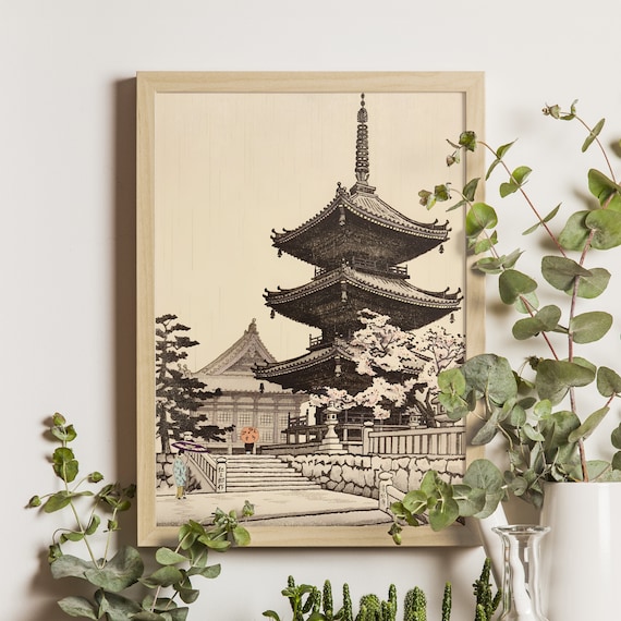 Pagoda of Kiyomizu Temple, Vintage Kyoto Travel Poster