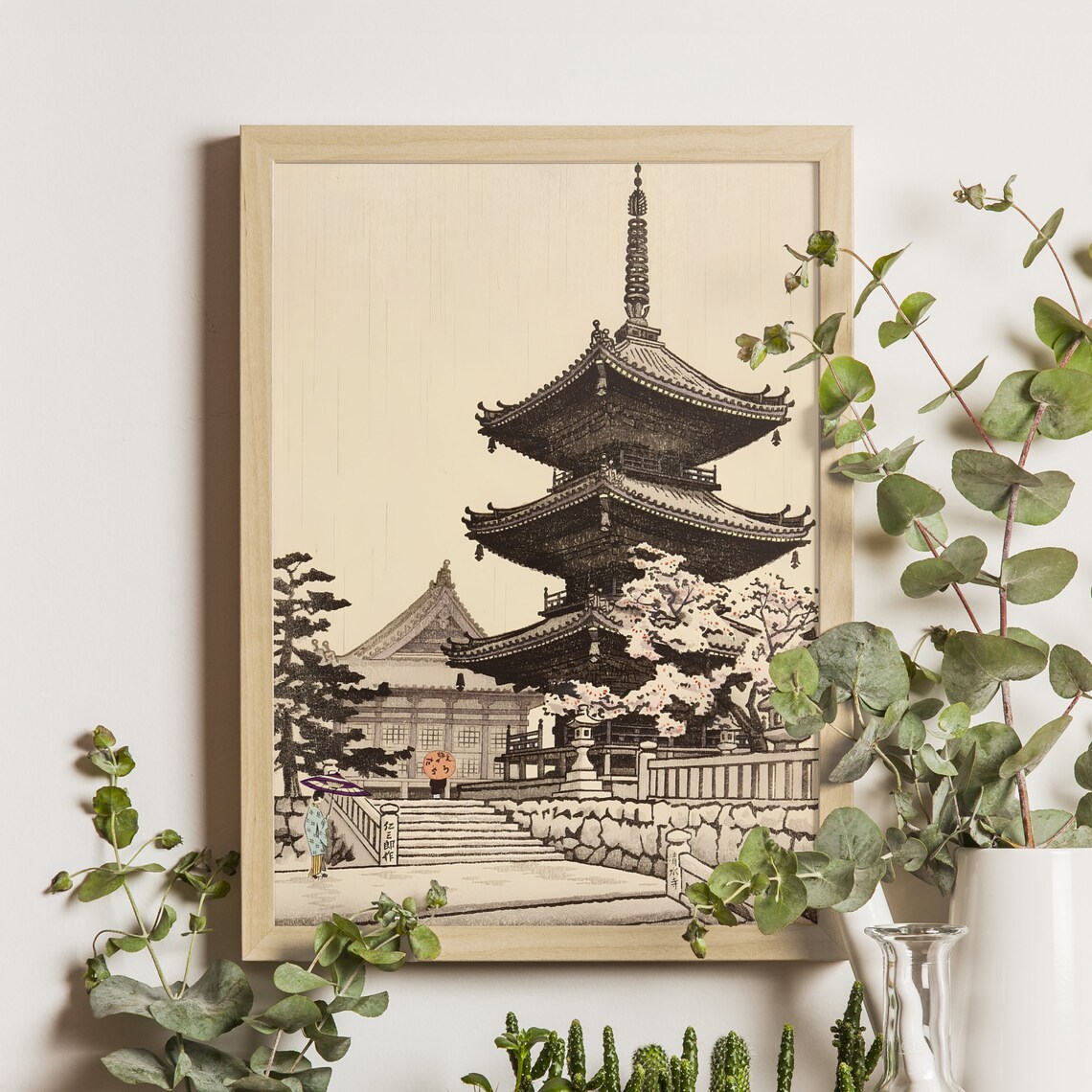 Pagoda of Kiyomizu Temple, Vintage Kyoto Travel Poster