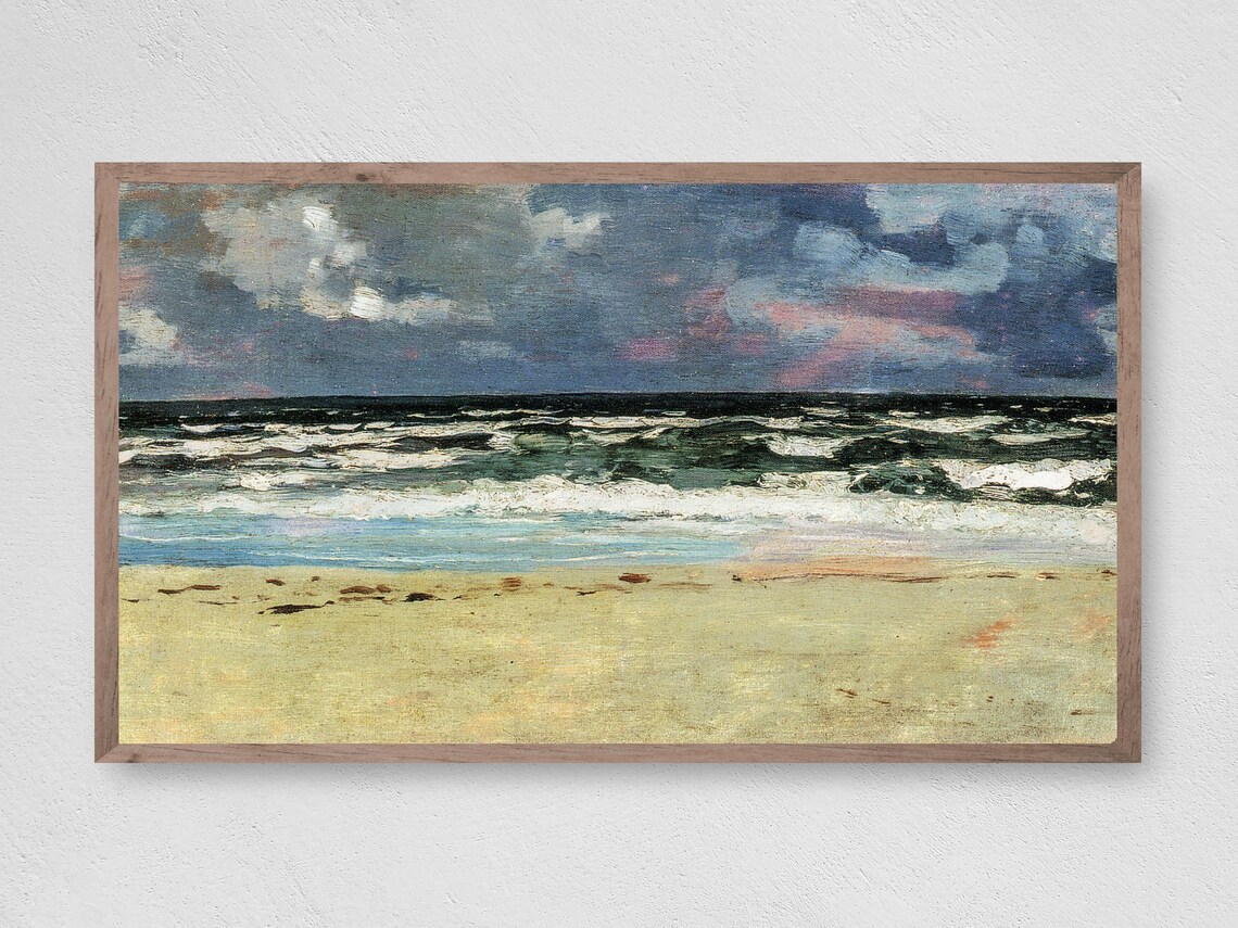 Sandy Beach Art Print, Coastal Wall Decor