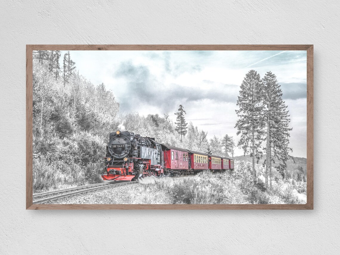 Polar Express Train Art Print, Frame TV Art