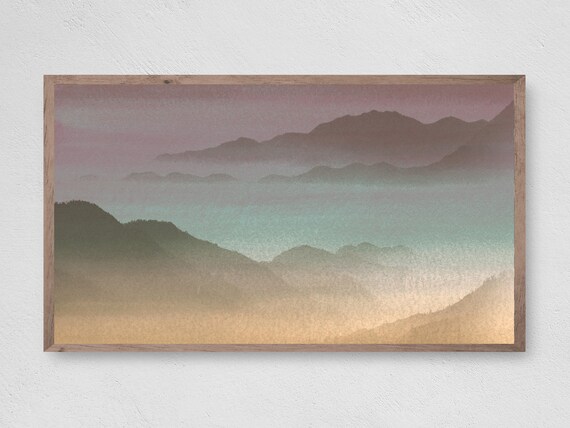Frame Tv Art Mountains In The Mist Art Tv Abstract Art For Frame Lg Tv Art