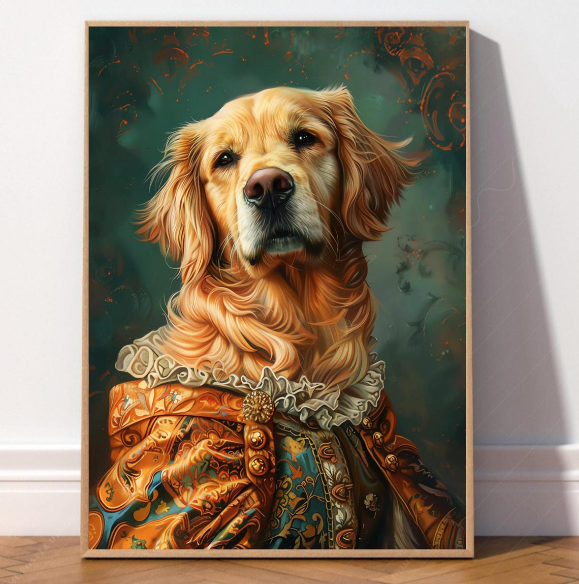 Golden Retriever Aristocratic Renaissance Noble Dog Portrait Poster