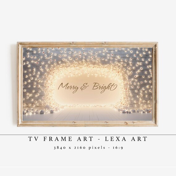 Merry And Bright Fairy Light Tunnel White Christmas Balls Poster