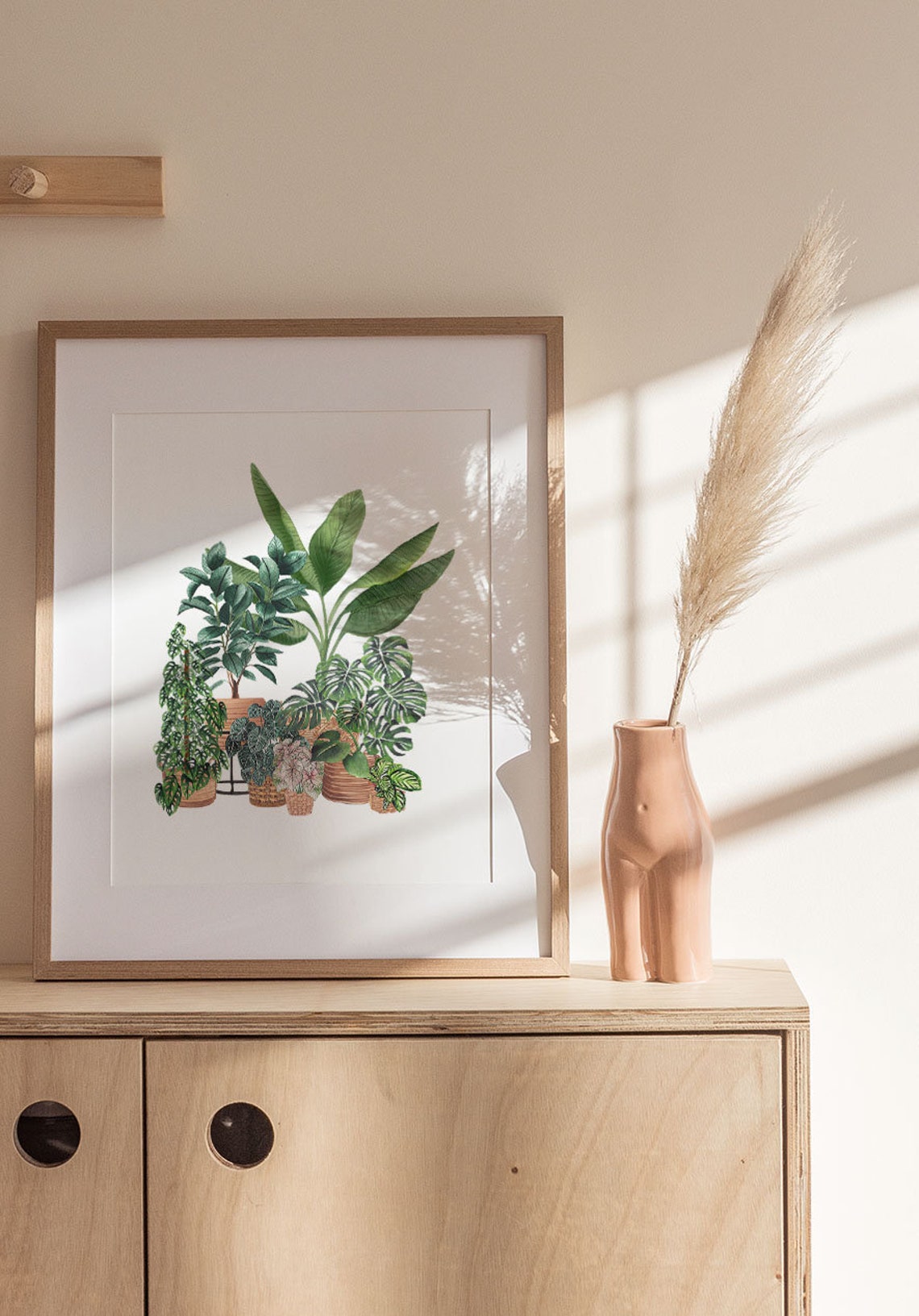 Banana Monstera Ficus Watercolor Tropical Botanical Plant Poster