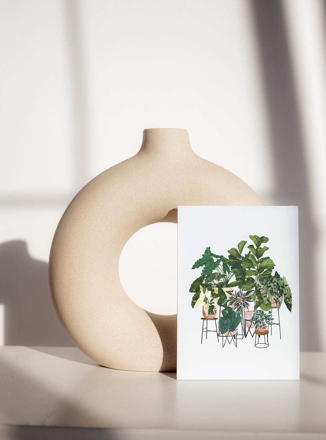 Houseplants On Plant Stands Lush Indoor Jungle Botanical Poster - Image 2