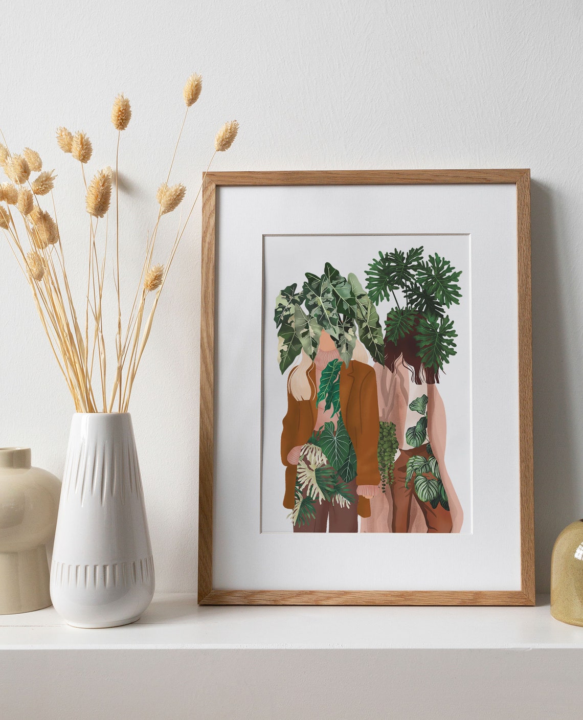 Plant Ladies With Tropical Leaves Botanical Illustration Poster - Image 3