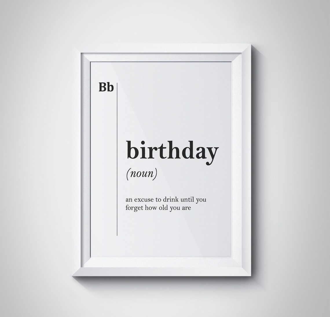 Birthday Funny Dictionary Definition Minimalist Celebration Poster