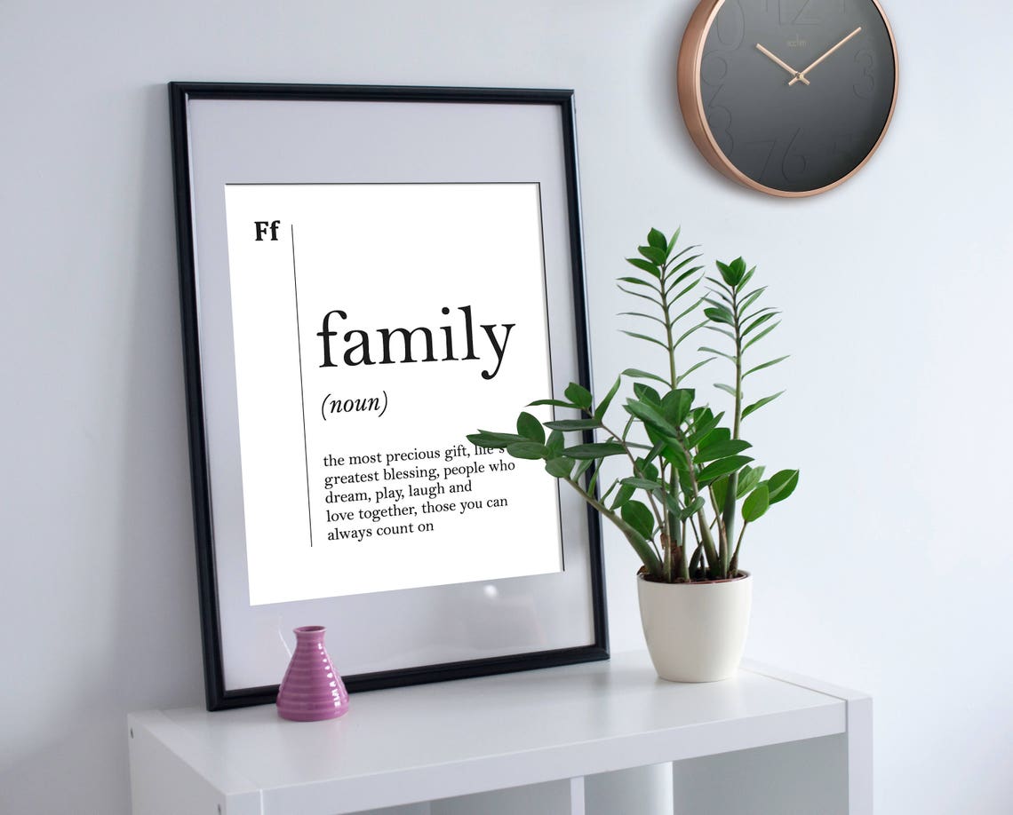 Family Definition Print Family Gift Parents Gift Mother Gift Father Gift Family Wall Art Typography Dictionary Scandinavian Family Print - Image 3