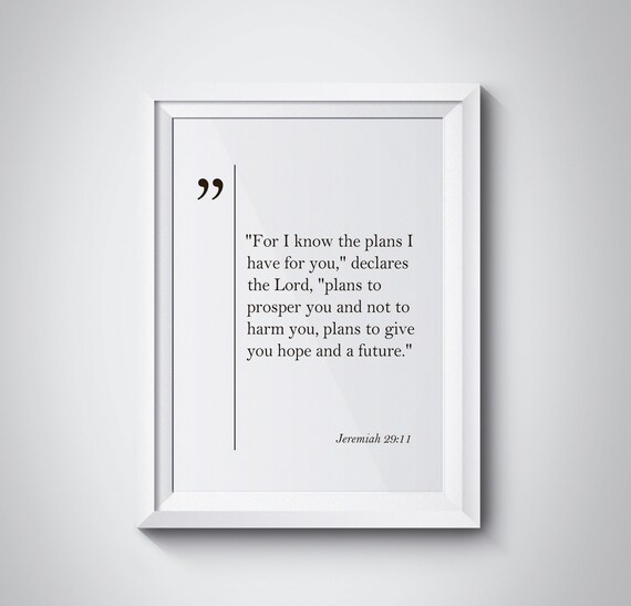 Jeremiah 29:11 Bible Verse Plans To Prosper You Scripture Wall Decor Poster