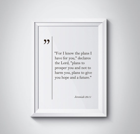 Jeremiah 2911 Poster Bible Verse Bible Cover Bible Quote Scripture Wall Art