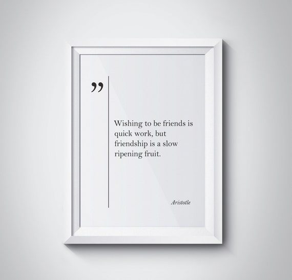Aristotle Quote Best Friend Gift Friendship Quotes Friendship Print Aristotle Wall Art Friendship Gift Old Friend Gift Aristotle Print