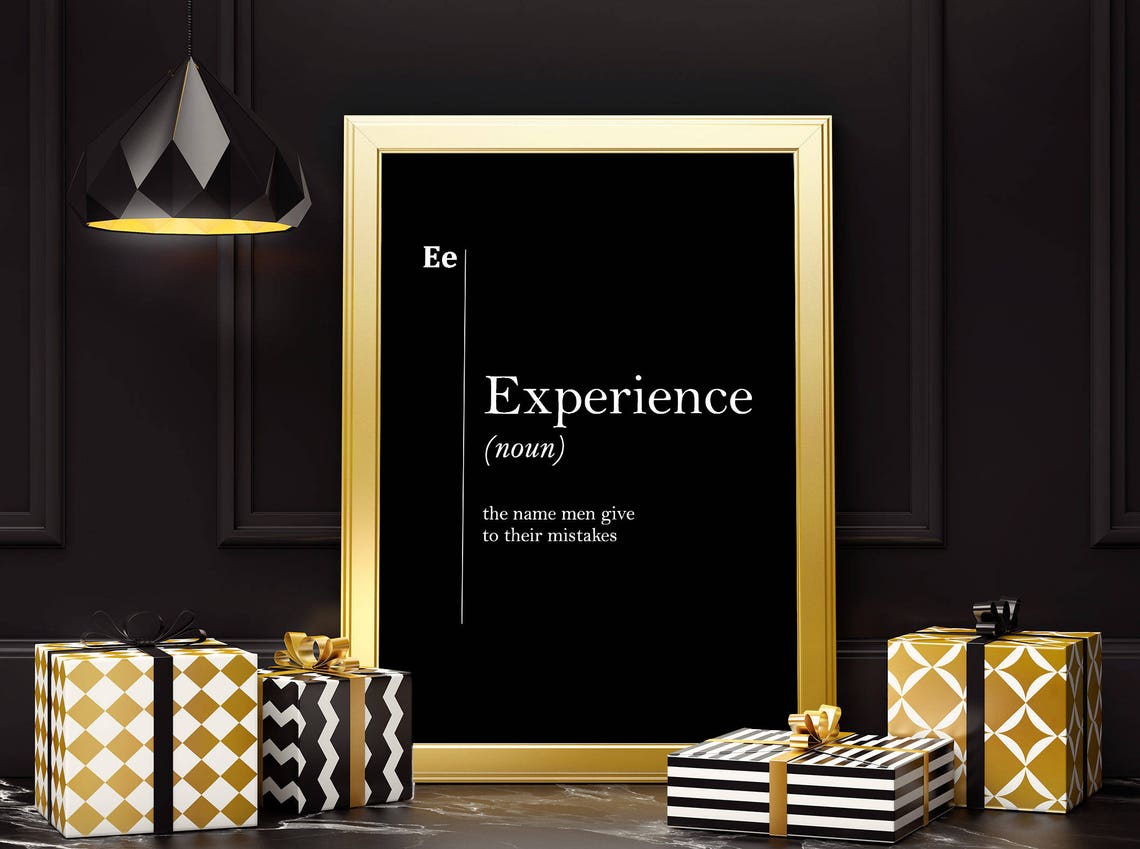 Experience Funny Dictionary Definition Black Typography Poster Gift - Image 2