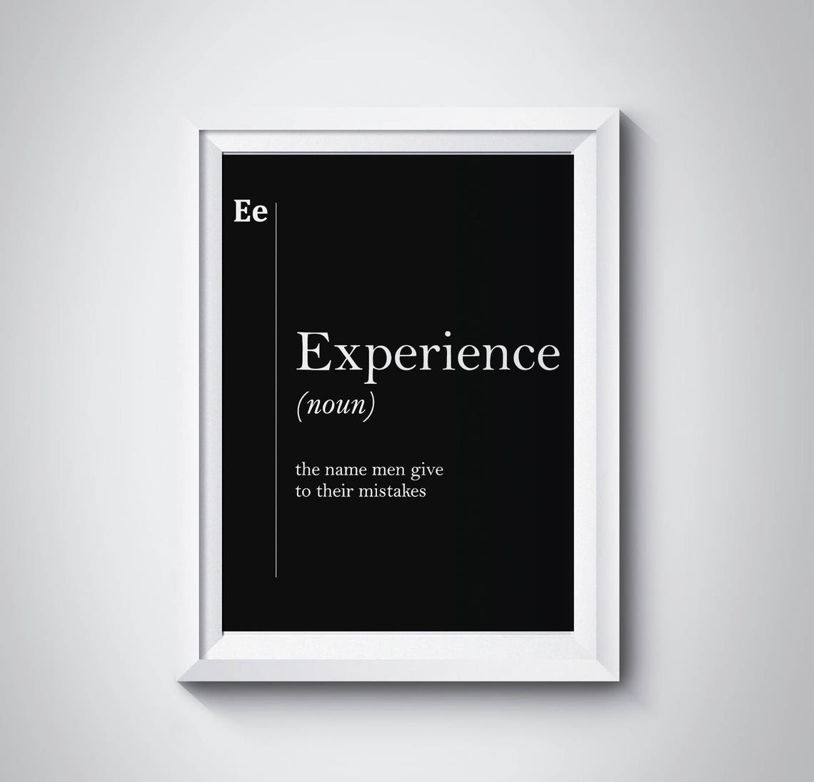 Experience Funny Dictionary Definition Black Typography Poster Gift