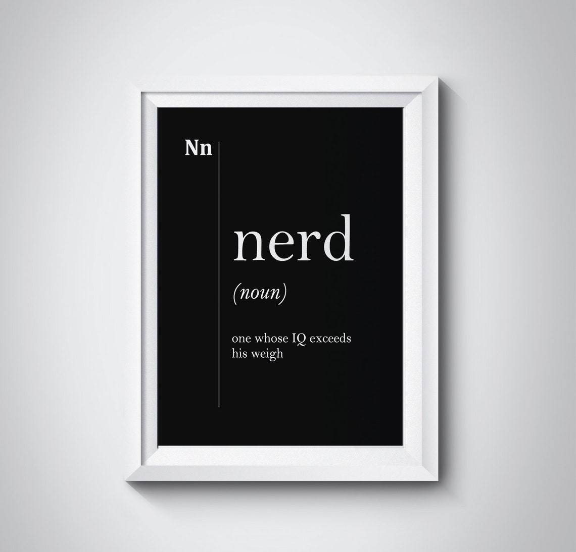 Nerd Funny Dictionary Definition Bold Black Typography Poster