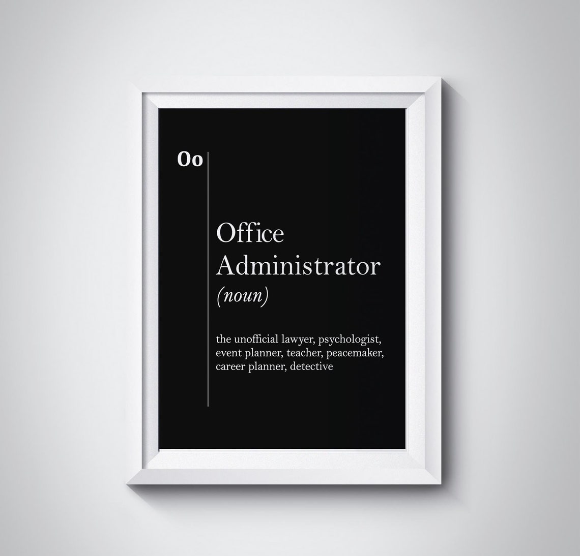 Office Administrator Funny Dictionary Definition Black Poster