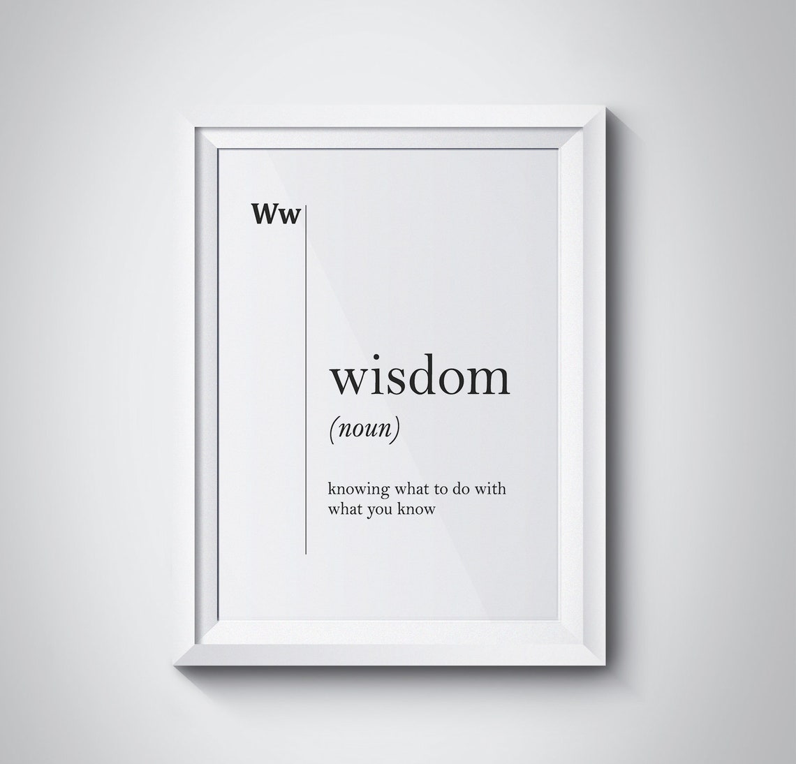 Wisdom Dictionary Definition Inspirational Minimalist Poster