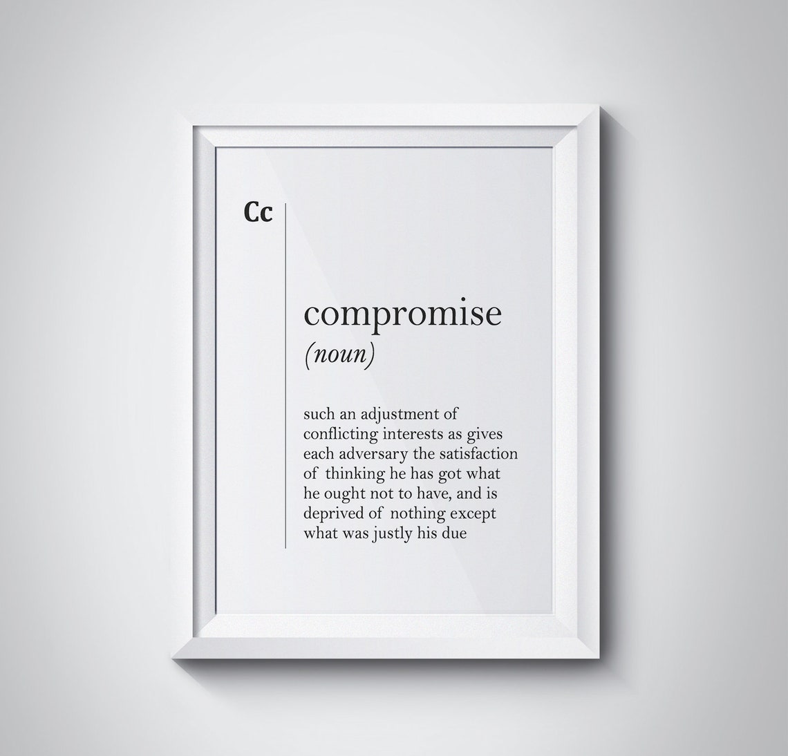 Compromise Funny Dictionary Definition Minimalist Witty Poster