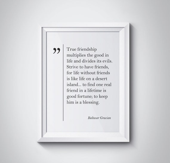 Baltasar Gracian Quote Old Friend Gift Gracian Print Friendship Quote Best Friend Gift Gracian Wall Art Best Friend Gift Scandinavian Art